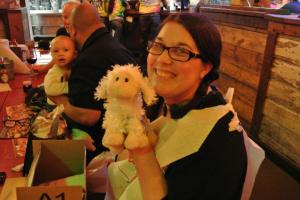 26 with a sheep from Scotland 